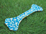 Load image into Gallery viewer, Blue dog toy with white patterns and 'Flexi Bone' branding on a wooden surface

