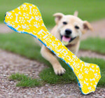 Load image into Gallery viewer, Yellow and blue dog toy with 'Flexi Bone' branding on a wooden surface

