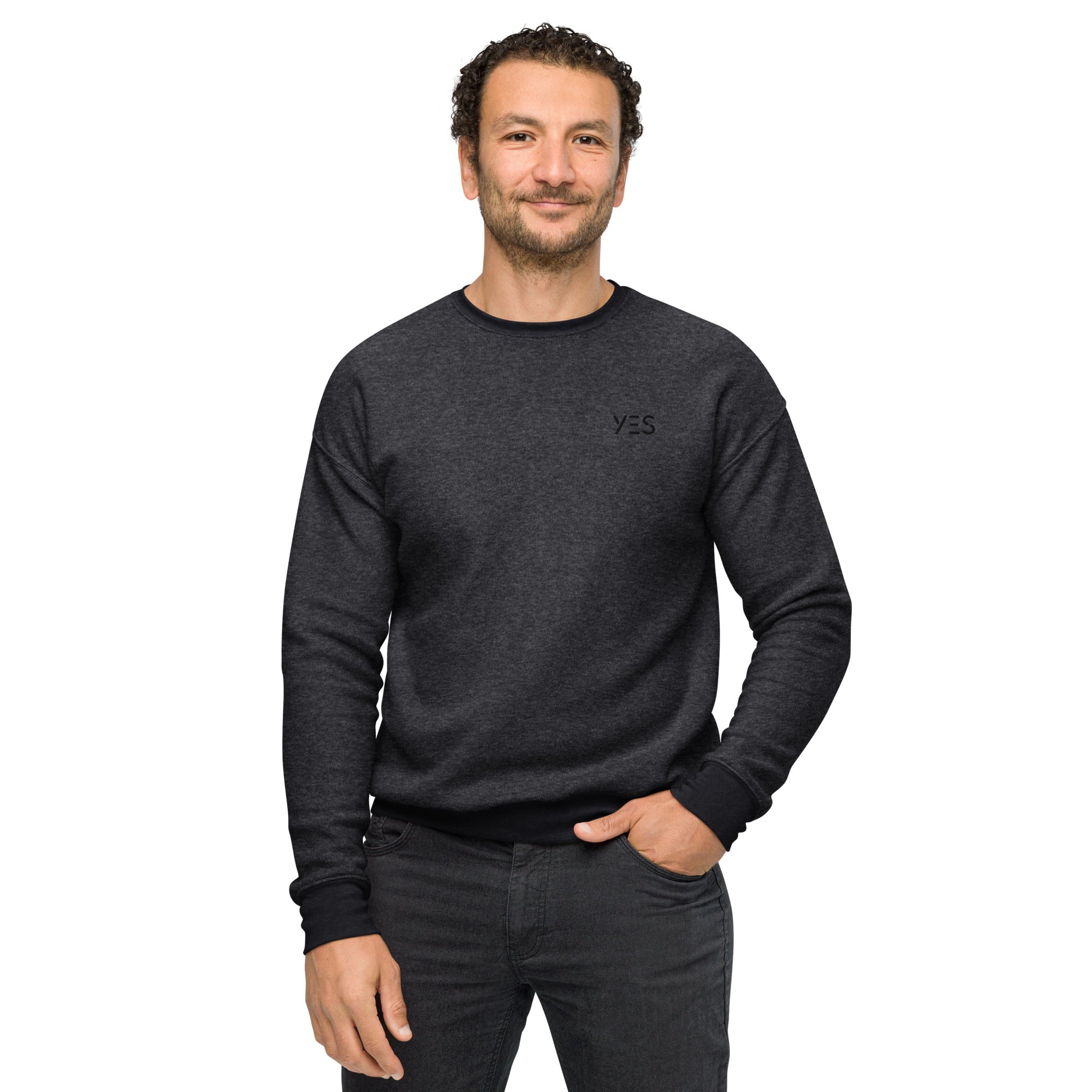 Unisex sueded fleece sweatshirt